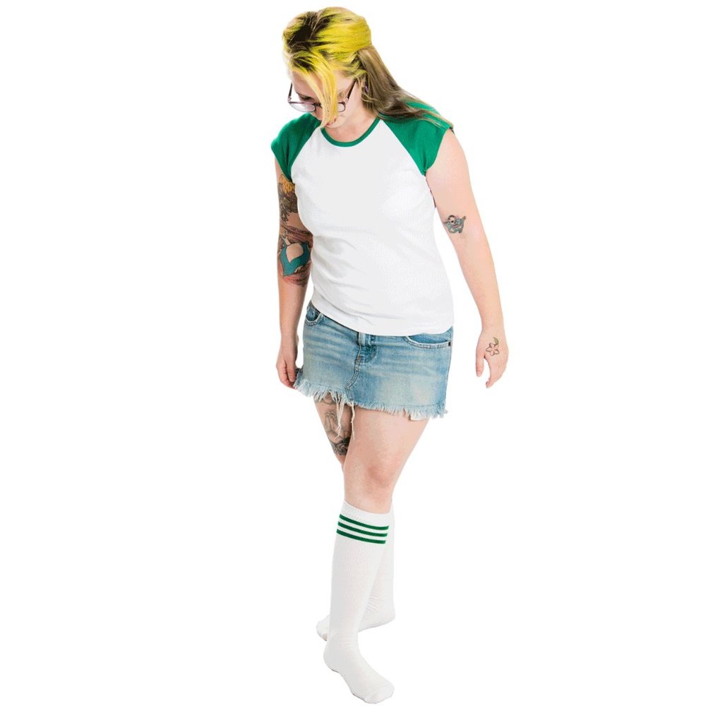 White/Green Tube Socks